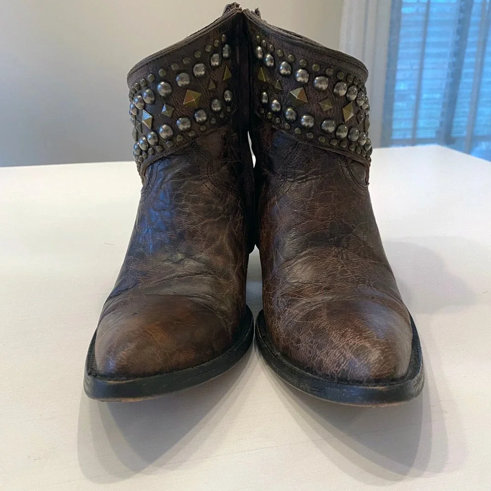 Old Gringo Women's Mini Belinda 7"‎ Ankle Boots Size 7 B Brown Bootie Cowboy - Picture 8 of 16